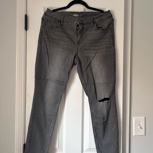 Old Navy Women's Ripped Rockstar Skinny Jeans in Charcoal